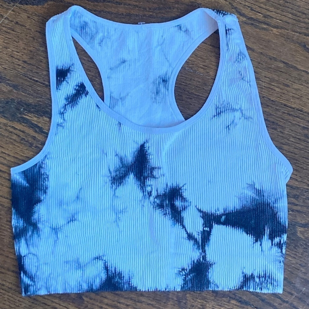 ❤️ 2 for $10 ❤️ REVAMPED RIBBED CROP TOP SIZE M/L Marbled print